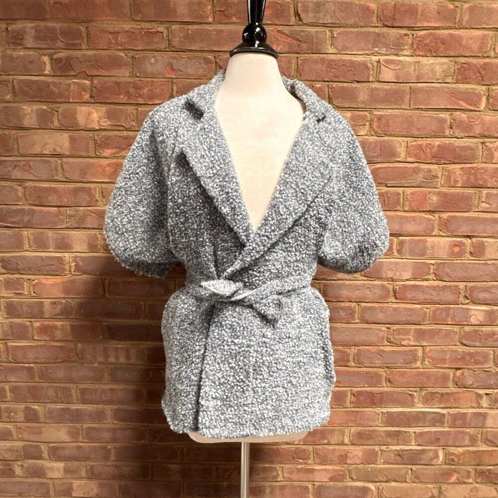 Trezo Women’s Black/White Short Sleeve Cardigan Jacket One Size